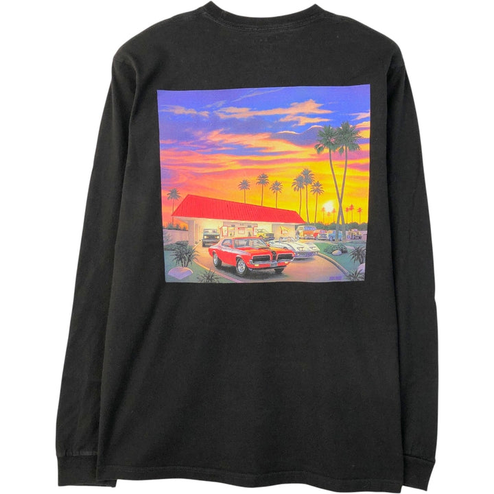 IN-N-OUT BURGER Advertising Long-Sleeve T-Shirt (Men's Size M) cotton black type Vintage Second Hand