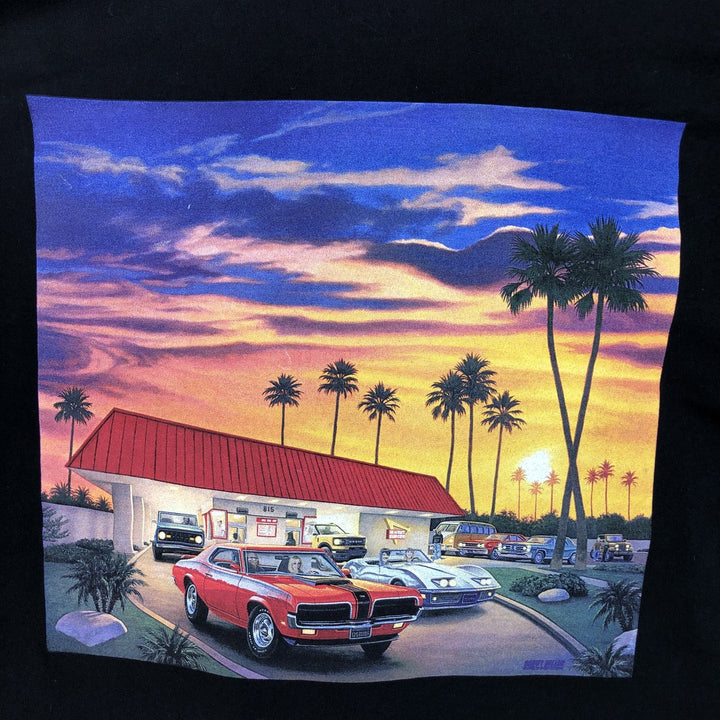 IN-N-OUT BURGER Advertising Long-Sleeve T-Shirt (Men's Size M) cotton black type Vintage Second Hand