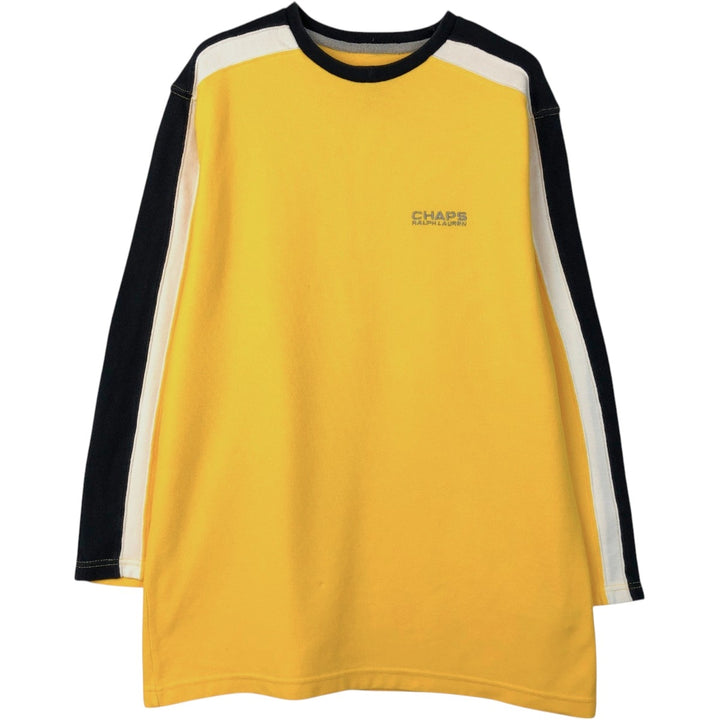 Ralph Lauren CHAPS Long-Sleeve T-Shirt (Men's Size M) cotton yellow type Vintage Second Hand