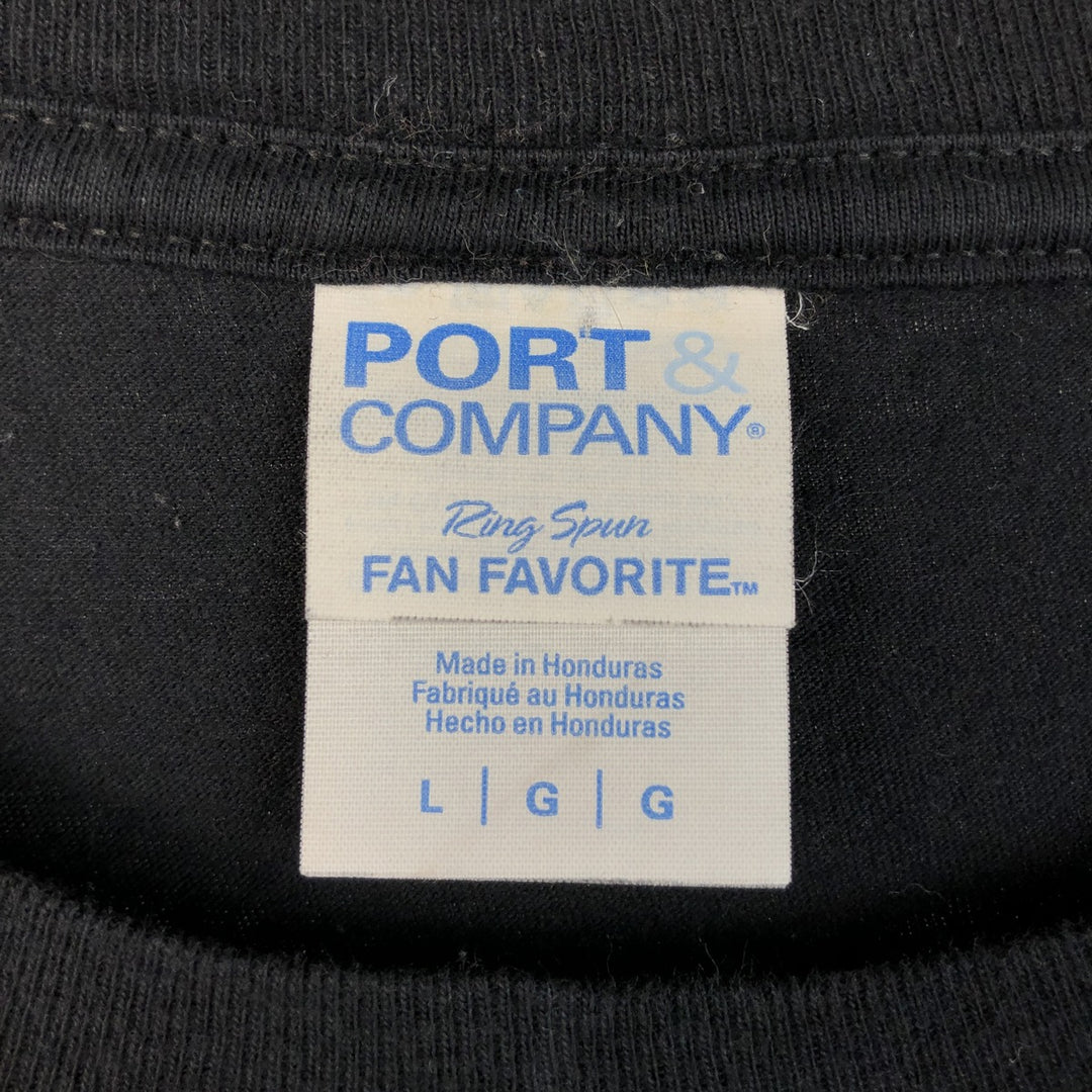 PORT & COMPANY MISFITS Long-Sleeve Band T-Shirt (Men's Size L) cotton black type Vintage Second Hand
