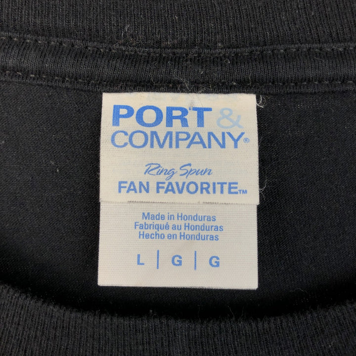 PORT & COMPANY MISFITS Long-Sleeve Band T-Shirt (Men's Size L) cotton black type Vintage Second Hand