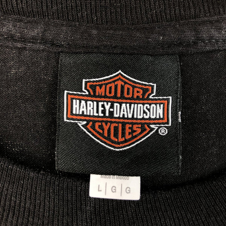Harley-Davidson Motorcycle Long Sleeve T-Shirt, Men's Size L cotton black type Vintage Second Hand
