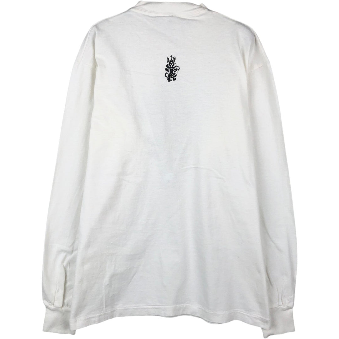 90'S Fruit of the Loom Long-Sleeve T-Shirt, Men's Size L (Equivalent), Vintage cotton white type Vintage Second Hand