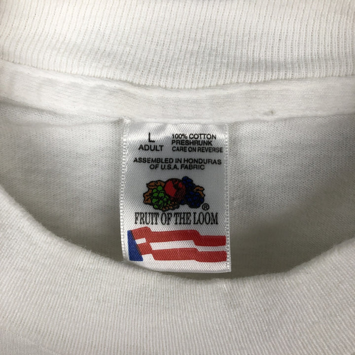 90'S Fruit of the Loom Long-Sleeve T-Shirt, Men's Size L (Equivalent), Vintage cotton white type Vintage Second Hand