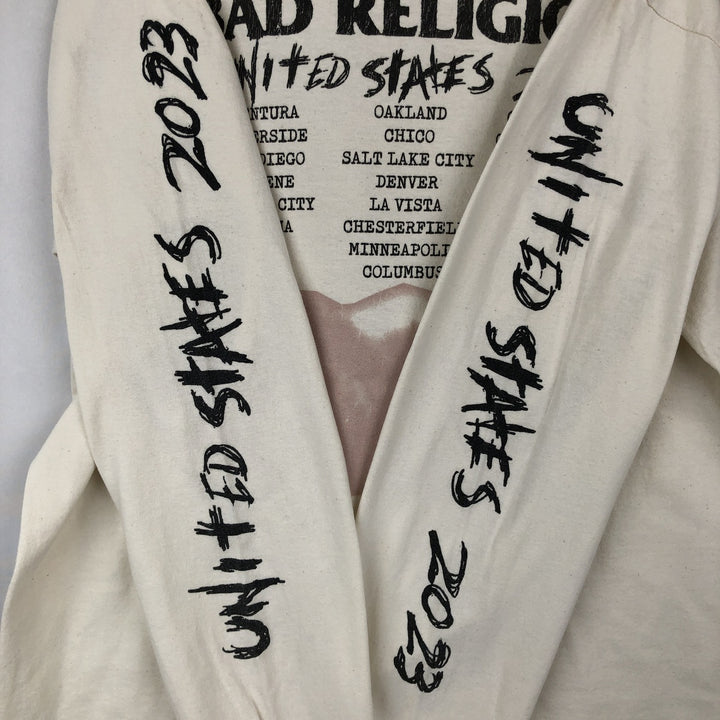 Gildan Bad Religion Long-Sleeve Band T-Shirt (Men's Size L) cotton Beige type Vintage Second Hand