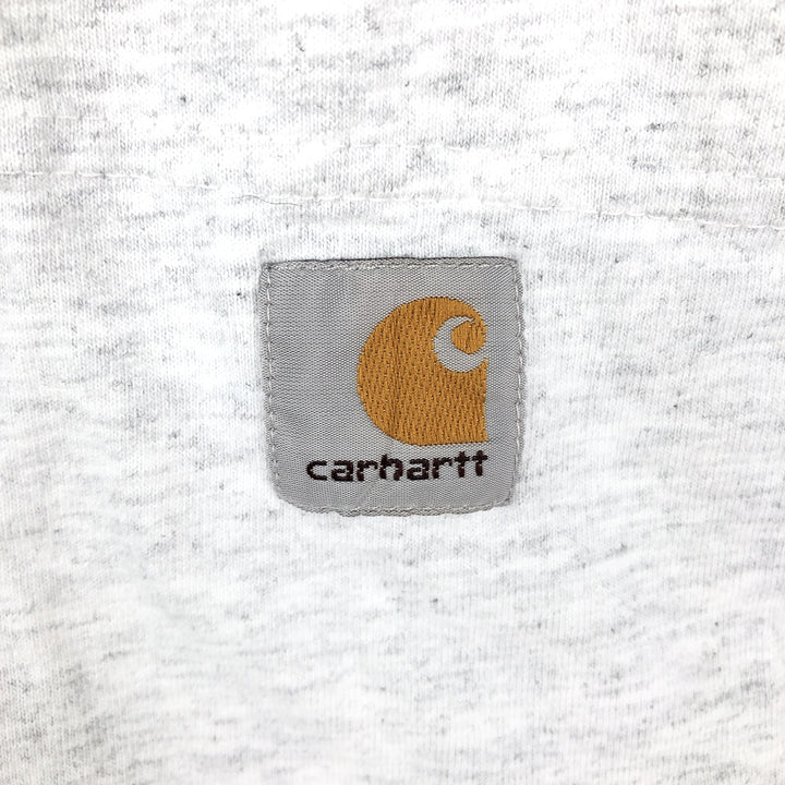 Carhartt Henley neck plain pocket long T-shirt long T men's L size cotton white type Vintage Second Hand