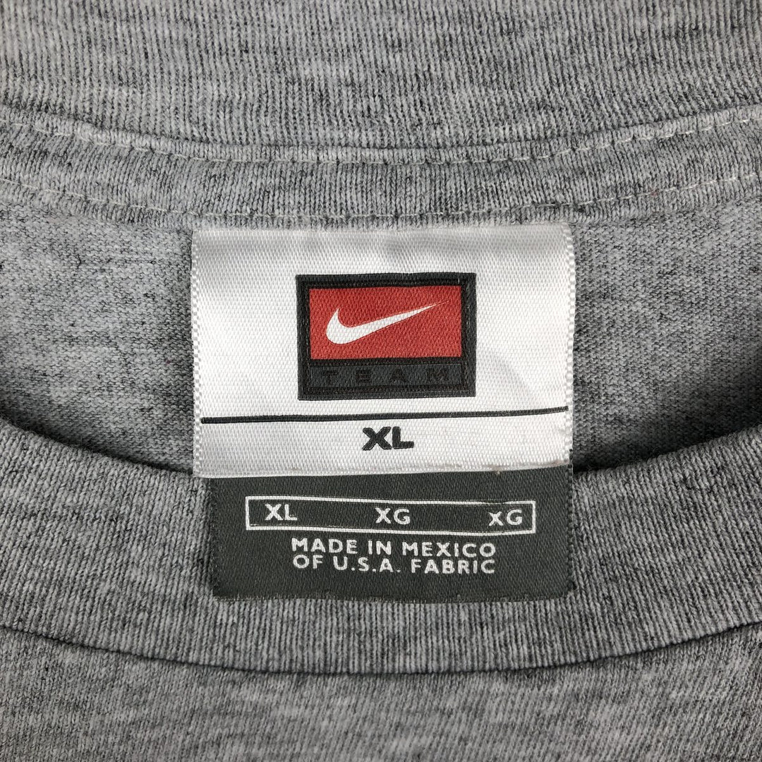 2000'S Nike Team Center Logo College Long-Sleeve T-Shirt (Men's XL equivalent) cotton gray type Vintage Second Hand