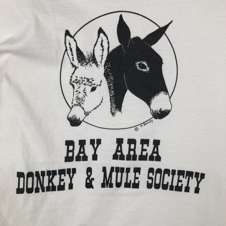 90'S Hanes BEEFY-T Animal Pattern Long-Sleeve T-Shirt, Made in USA, Men's Size M (Equivalent), Vintage cotton white type Vintage Second Hand