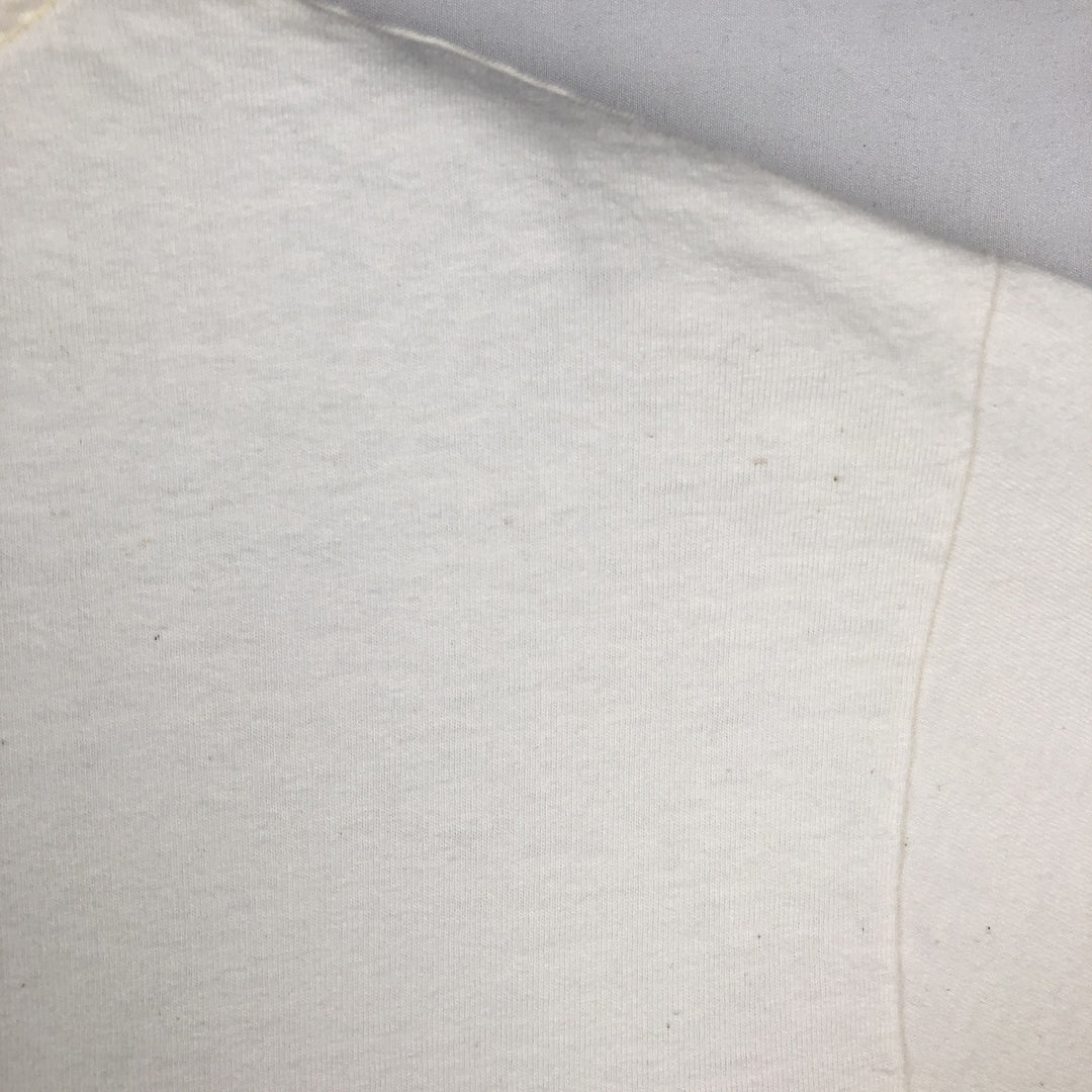 90'S Hanes BEEFY-T Animal Pattern Long-Sleeve T-Shirt, Made in USA, Men's Size M (Equivalent), Vintage cotton white type Vintage Second Hand