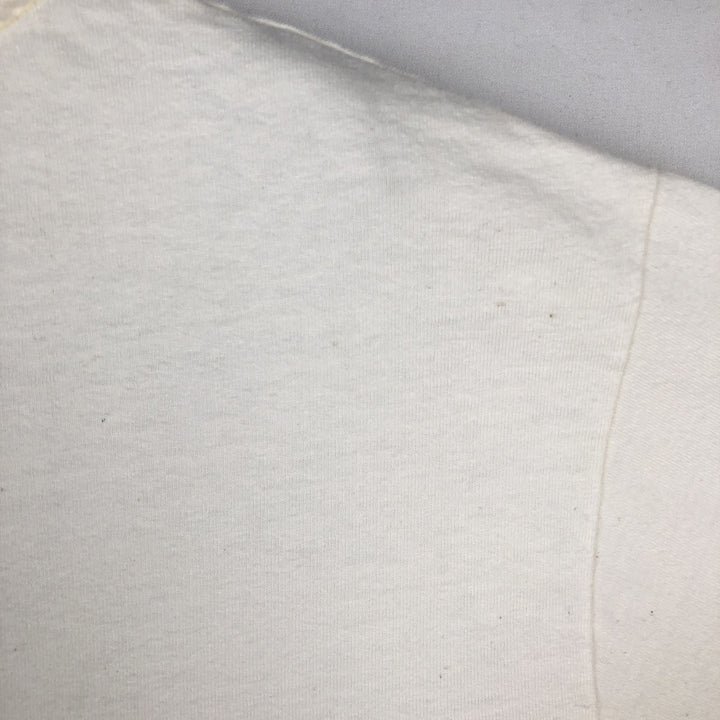 90'S Hanes BEEFY-T Animal Pattern Long-Sleeve T-Shirt, Made in USA, Men's Size M (Equivalent), Vintage cotton white type Vintage Second Hand