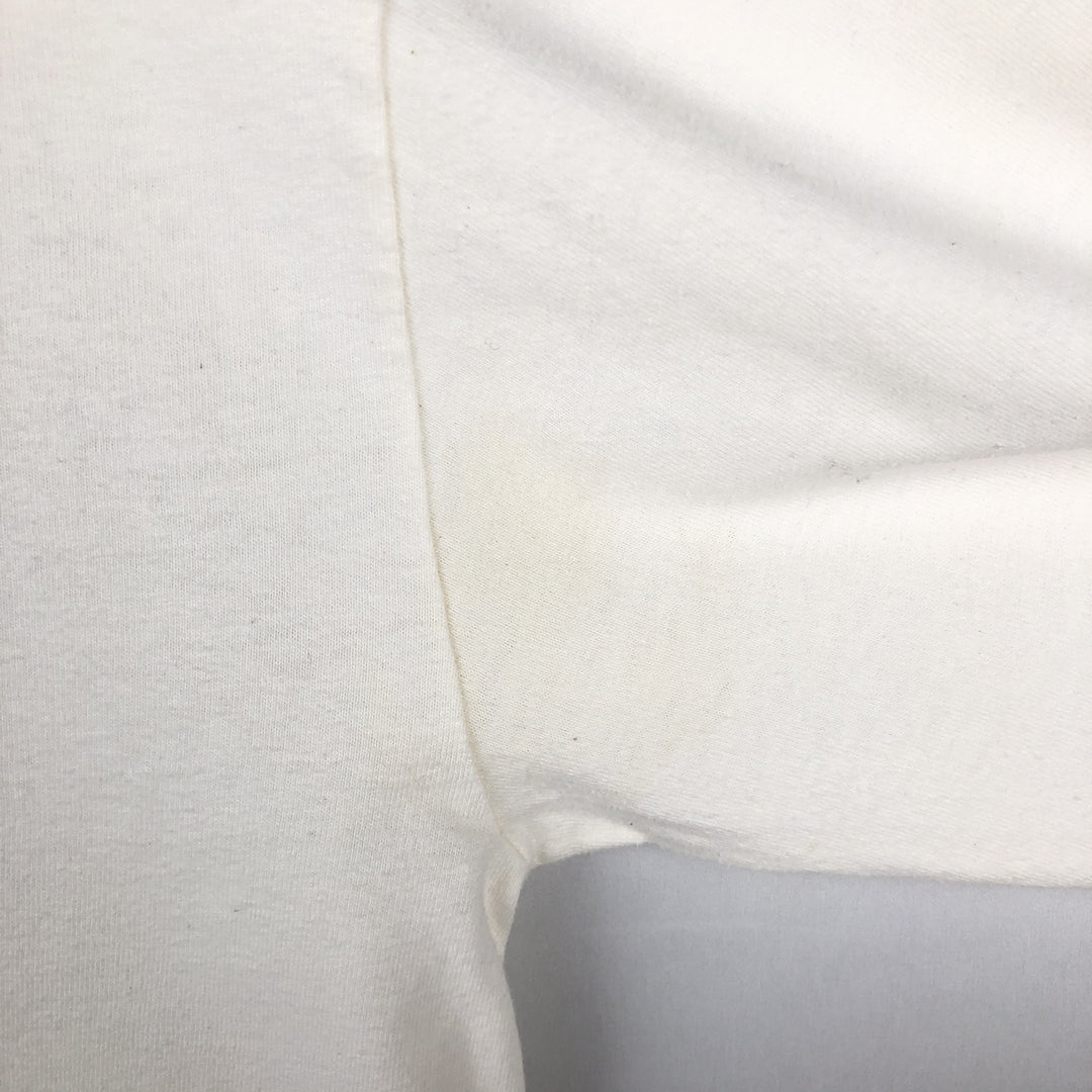 90'S Hanes BEEFY-T Animal Pattern Long-Sleeve T-Shirt, Made in USA, Men's Size M (Equivalent), Vintage cotton white type Vintage Second Hand