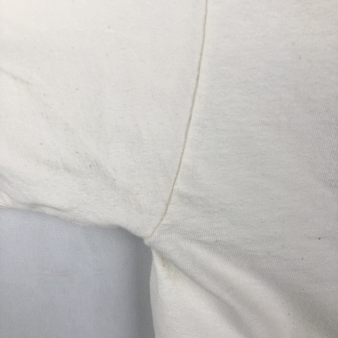 90'S Hanes BEEFY-T Animal Pattern Long-Sleeve T-Shirt, Made in USA, Men's Size M (Equivalent), Vintage cotton white type Vintage Second Hand