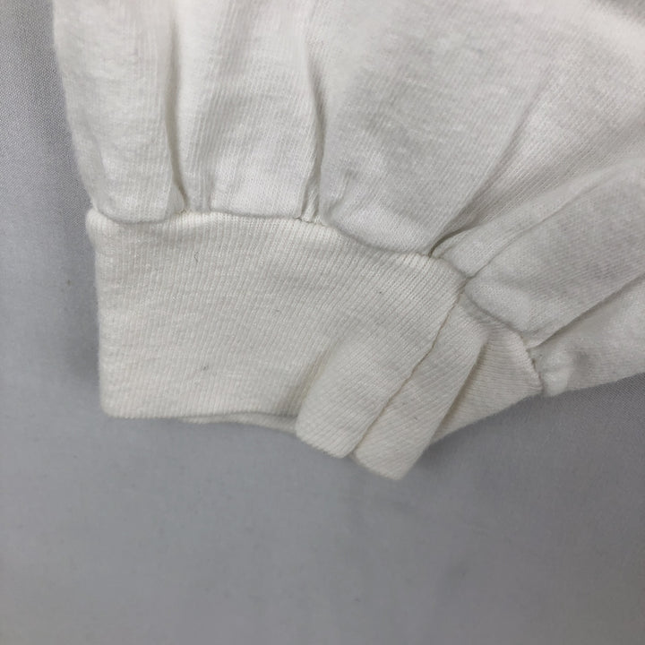 90'S Hanes BEEFY-T Long-Sleeve T-Shirt, Made in USA, Men's XL (approx.), Vintage cotton white type Vintage Second Hand