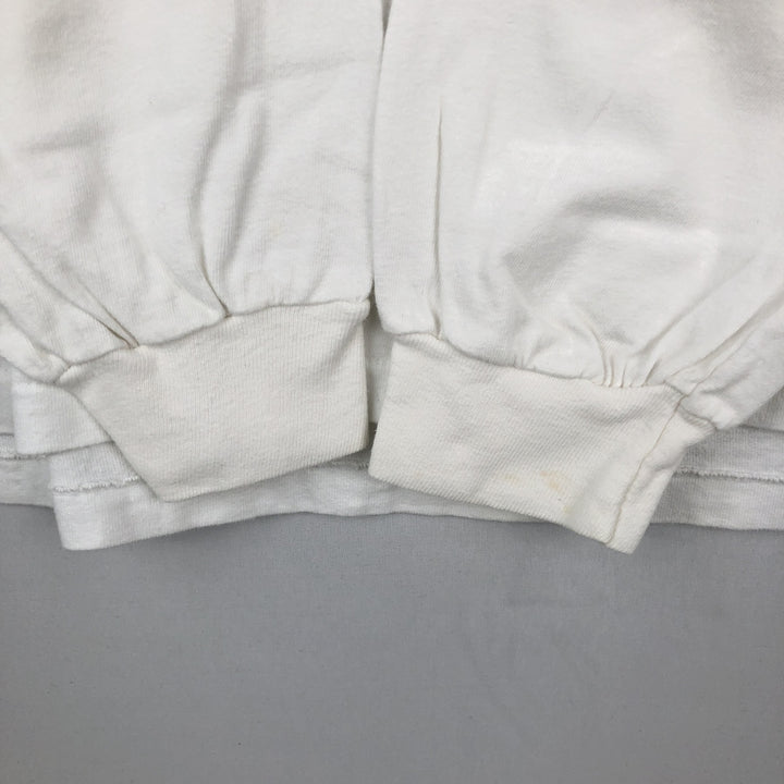 90'S Hanes BEEFY-T Long-Sleeve T-Shirt, Made in USA, Men's XL (approx.), Vintage cotton white type Vintage Second Hand