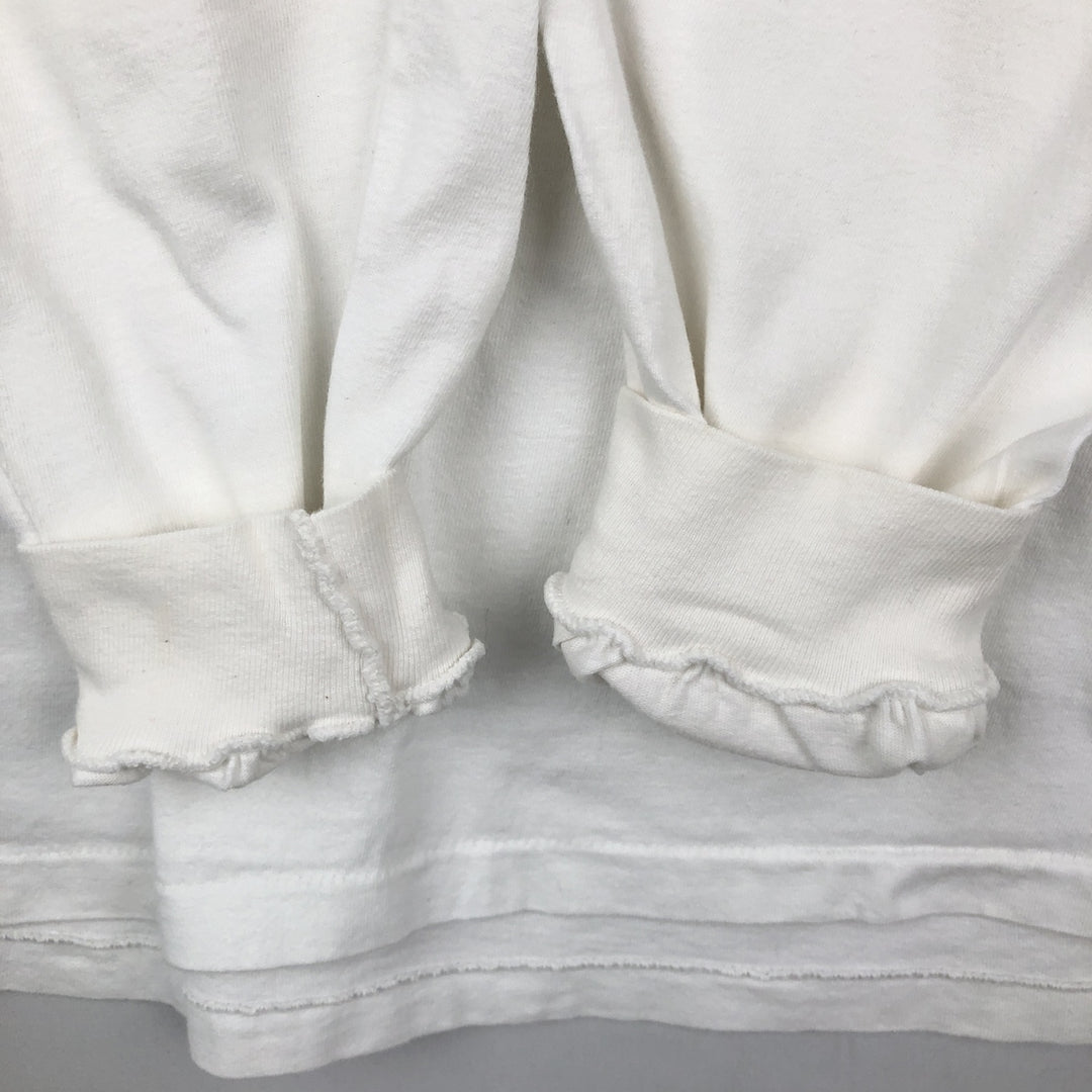 90'S Hanes BEEFY-T Long-Sleeve T-Shirt, Made in USA, Men's XL (approx.), Vintage cotton white type Vintage Second Hand