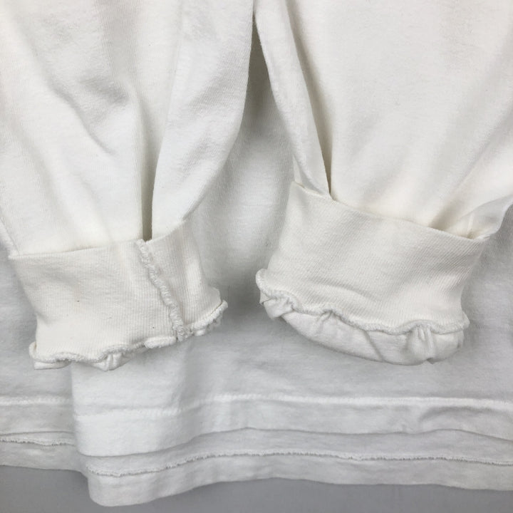 90'S Hanes BEEFY-T Long-Sleeve T-Shirt, Made in USA, Men's XL (approx.), Vintage cotton white type Vintage Second Hand