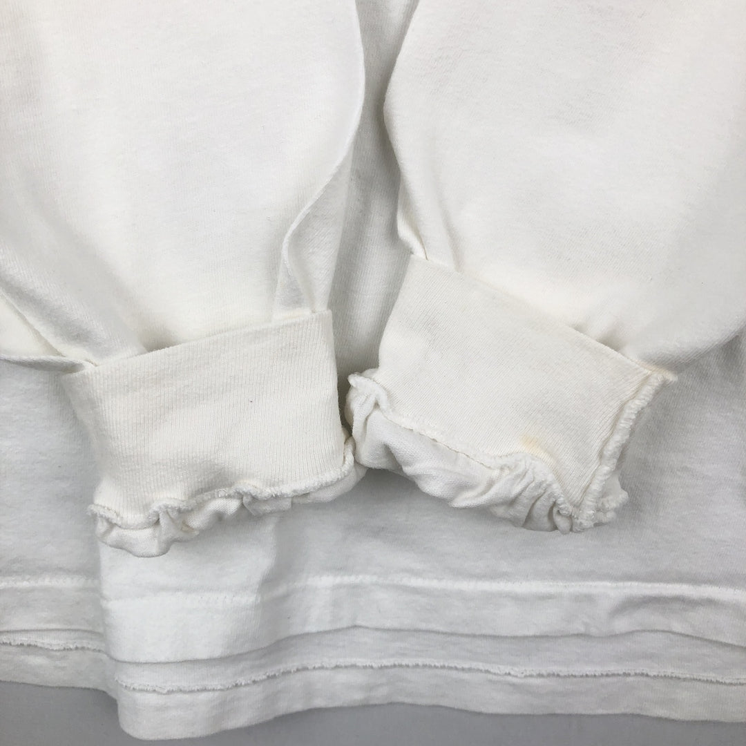 90'S Hanes BEEFY-T Long-Sleeve T-Shirt, Made in USA, Men's XL (approx.), Vintage cotton white type Vintage Second Hand