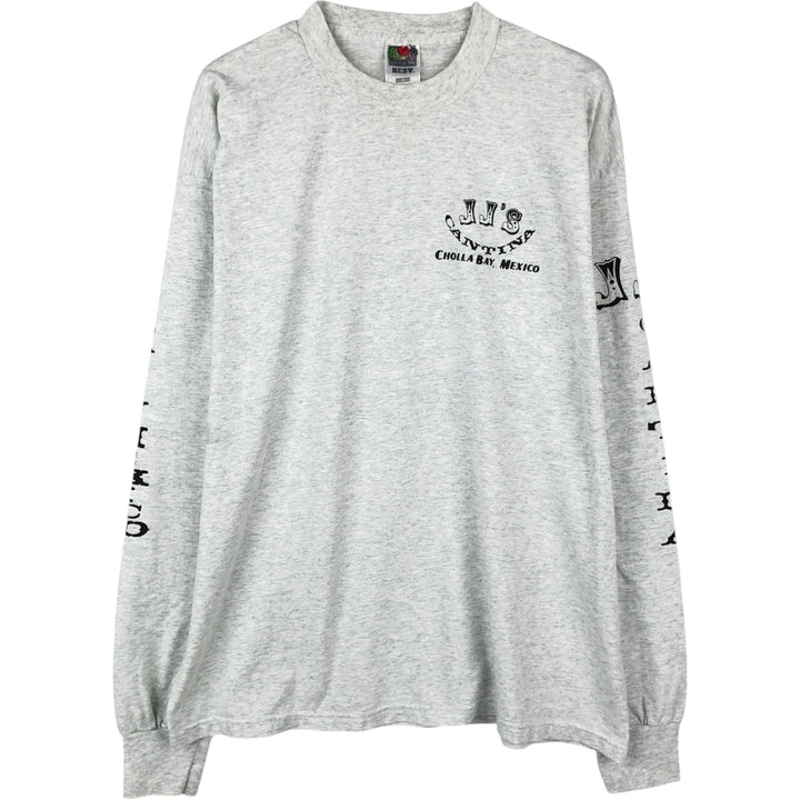 90'S Fruit of the Loom Best Long Sleeve T-Shirt, Made in USA, Men's XL, Vintage cotton white type Vintage Second Hand