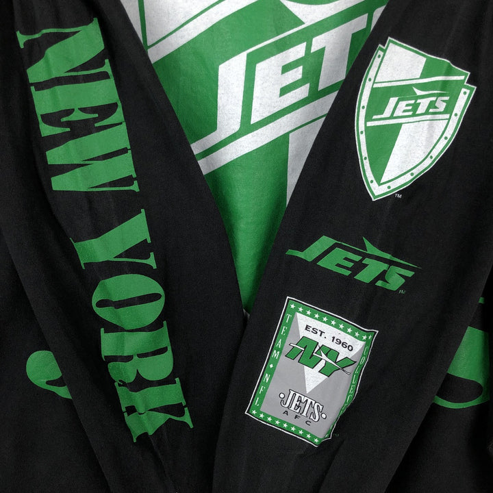 90'S THE GAME NFL NEW YORK JETS Long-Sleeve T-Shirt, Men's XL (approx.), Vintage cotton black type Vintage Second Hand