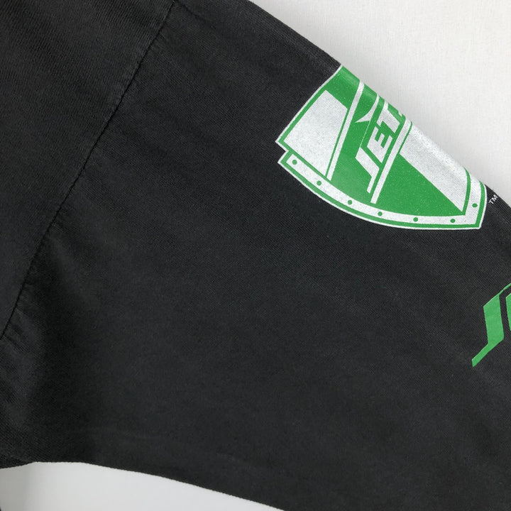 90'S THE GAME NFL NEW YORK JETS Long-Sleeve T-Shirt, Men's XL (approx.), Vintage cotton black type Vintage Second Hand