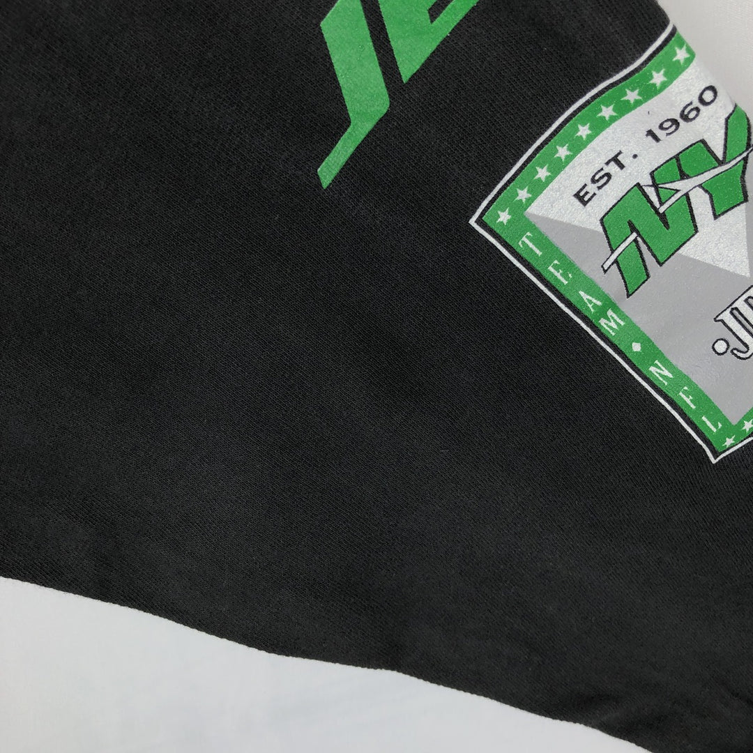 90'S THE GAME NFL NEW YORK JETS Long-Sleeve T-Shirt, Men's XL (approx.), Vintage cotton black type Vintage Second Hand