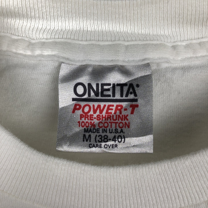 90'S ONEITA POWER-T Animal Pattern Long-Sleeve T-Shirt, Made in USA, Men's Size M (Equivalent), Vintage cotton white type Vintage Second Hand