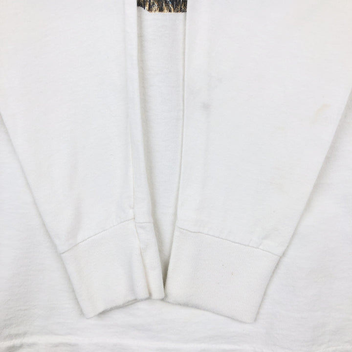 90'S ONEITA POWER-T Animal Pattern Long-Sleeve T-Shirt, Made in USA, Men's Size M (Equivalent), Vintage cotton white type Vintage Second Hand