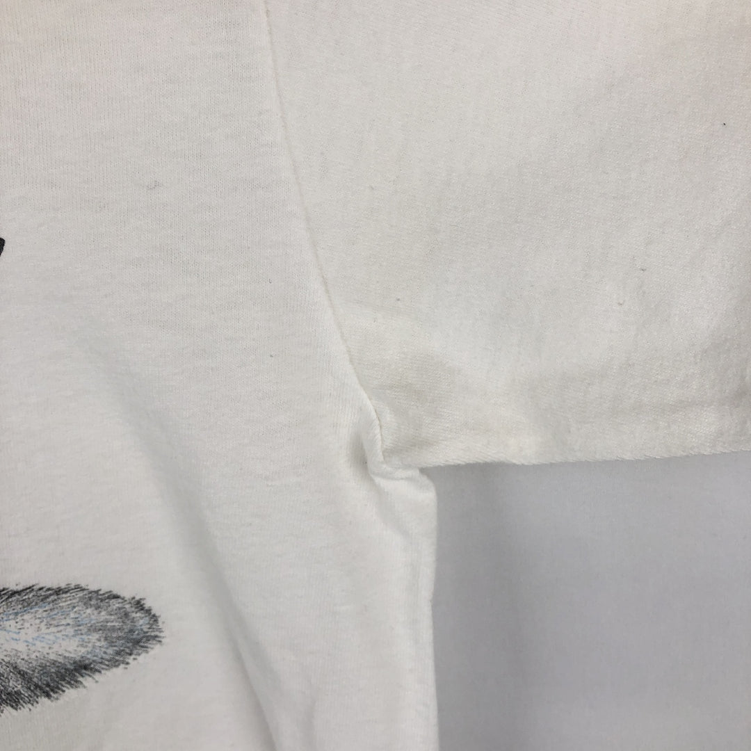 90'S ONEITA POWER-T Animal Pattern Long-Sleeve T-Shirt, Made in USA, Men's Size M (Equivalent), Vintage cotton white type Vintage Second Hand