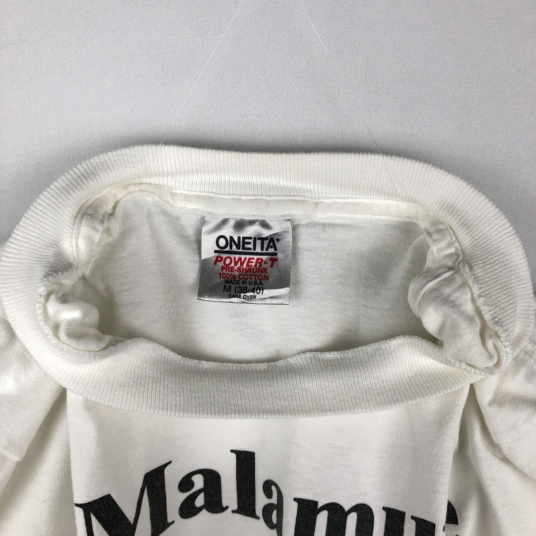 90'S ONEITA POWER-T Animal Pattern Long-Sleeve T-Shirt, Made in USA, Men's Size M (Equivalent), Vintage cotton white type Vintage Second Hand