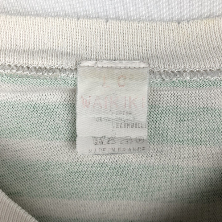 Border Pattern Animal Pattern Long-Sleeve T-Shirt (Men's Size L) cotton white type Vintage Second Hand