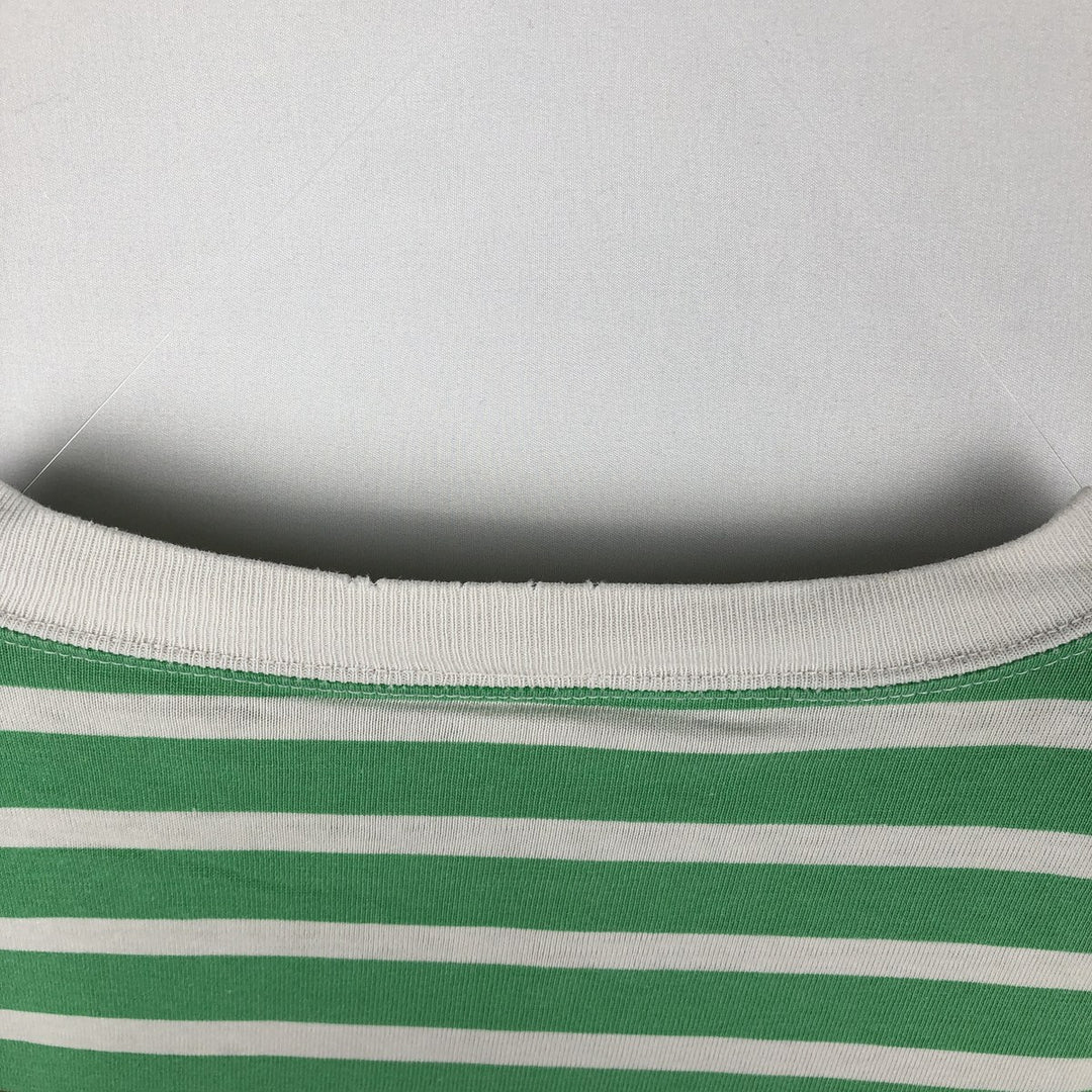 Border Pattern Animal Pattern Long-Sleeve T-Shirt (Men's Size L) cotton white type Vintage Second Hand