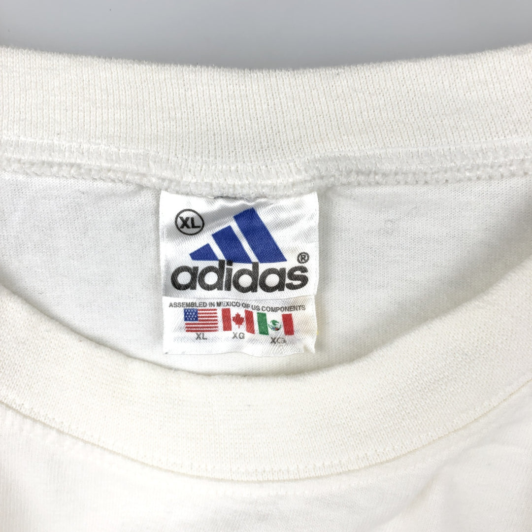 90s-00'S Adidas Long-Sleeve T-Shirt, Men's Size XL (Equivalent), Vintage cotton white type Vintage Second Hand