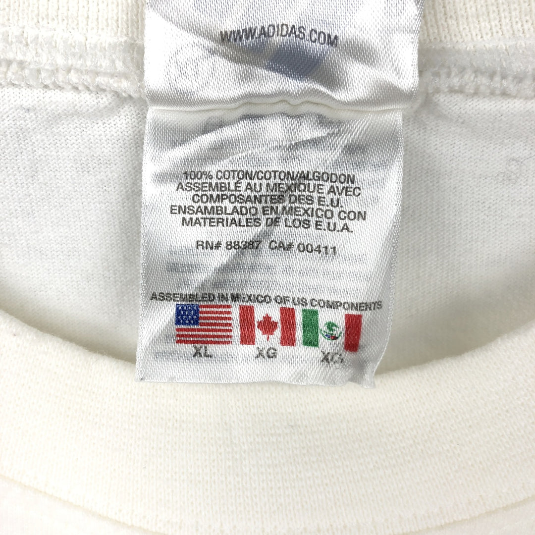 90s-00'S Adidas Long-Sleeve T-Shirt, Men's Size XL (Equivalent), Vintage cotton white type Vintage Second Hand