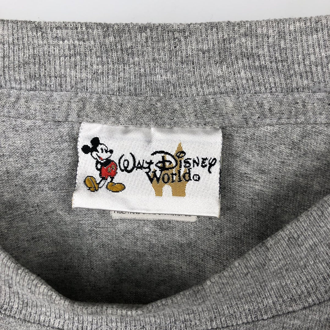 Walt Disney World Snow White DOPEY Character Print Long-Sleeve T-Shirt (Men's Size L) cotton gray type Vintage Second Hand