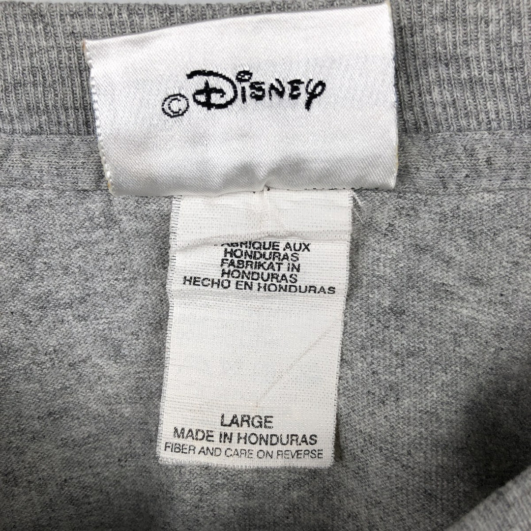 Walt Disney World Snow White DOPEY Character Print Long-Sleeve T-Shirt (Men's Size L) cotton gray type Vintage Second Hand