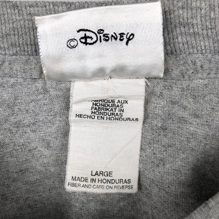 Walt Disney World Snow White DOPEY Character Print Long-Sleeve T-Shirt (Men's Size L) cotton gray type Vintage Second Hand