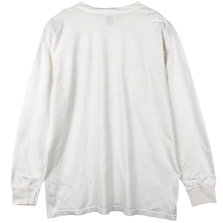 90'S Adidas Long Sleeve T-Shirt, Made in USA, Men's L Size, Vintage cotton white type Vintage Second Hand