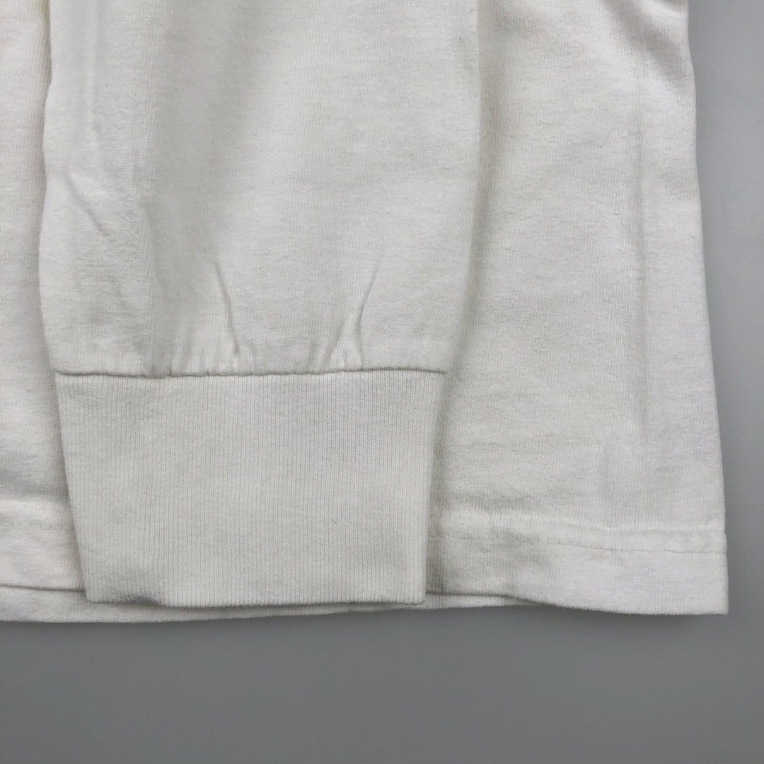 90'S Adidas Long Sleeve T-Shirt, Made in USA, Men's L Size, Vintage cotton white type Vintage Second Hand