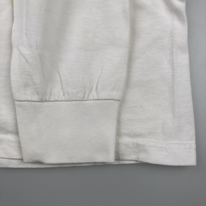 90'S Adidas Long Sleeve T-Shirt, Made in USA, Men's L Size, Vintage cotton white type Vintage Second Hand