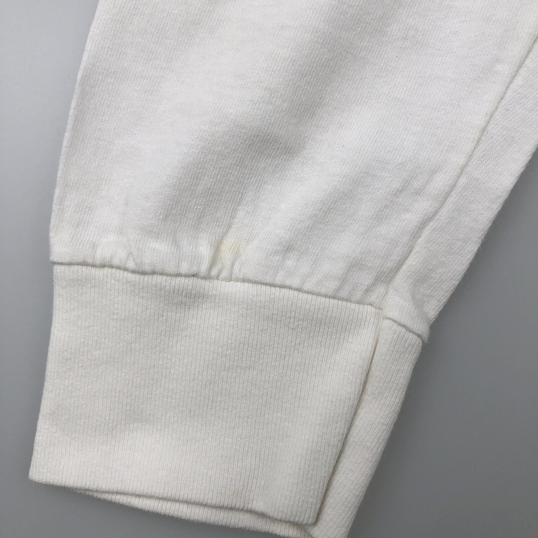 90'S Adidas Long Sleeve T-Shirt, Made in USA, Men's L Size, Vintage cotton white type Vintage Second Hand
