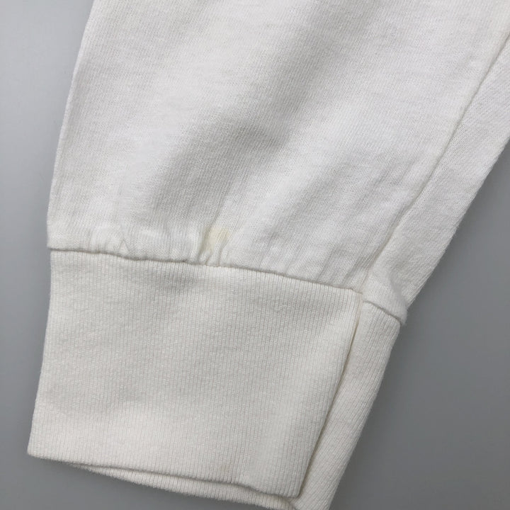 90'S Adidas Long Sleeve T-Shirt, Made in USA, Men's L Size, Vintage cotton white type Vintage Second Hand