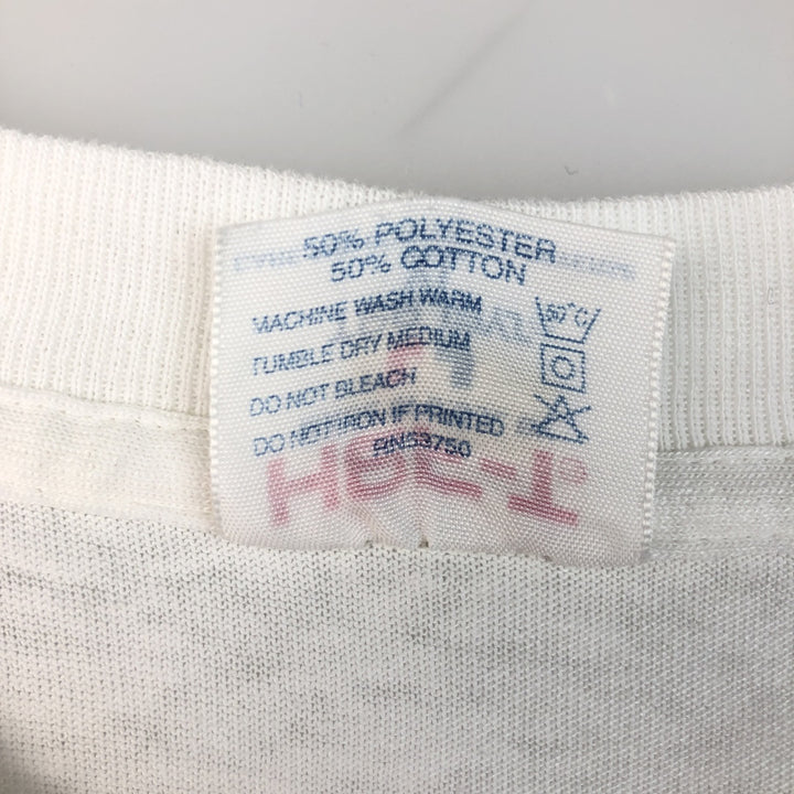 90'S Tee Jays HEF-T Long-Sleeve T-Shirt, Made in USA, Men's XL Equivalent, Vintage cotton white type Vintage Second Hand
