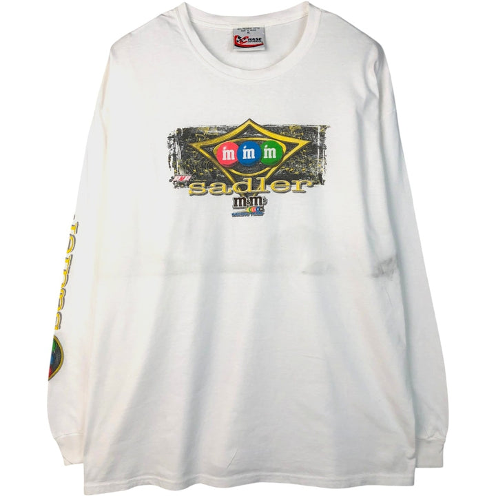 CHASE M And M's Advertising Long-Sleeve T-Shirt (Men's XL equivalent) cotton white type Vintage Second Hand