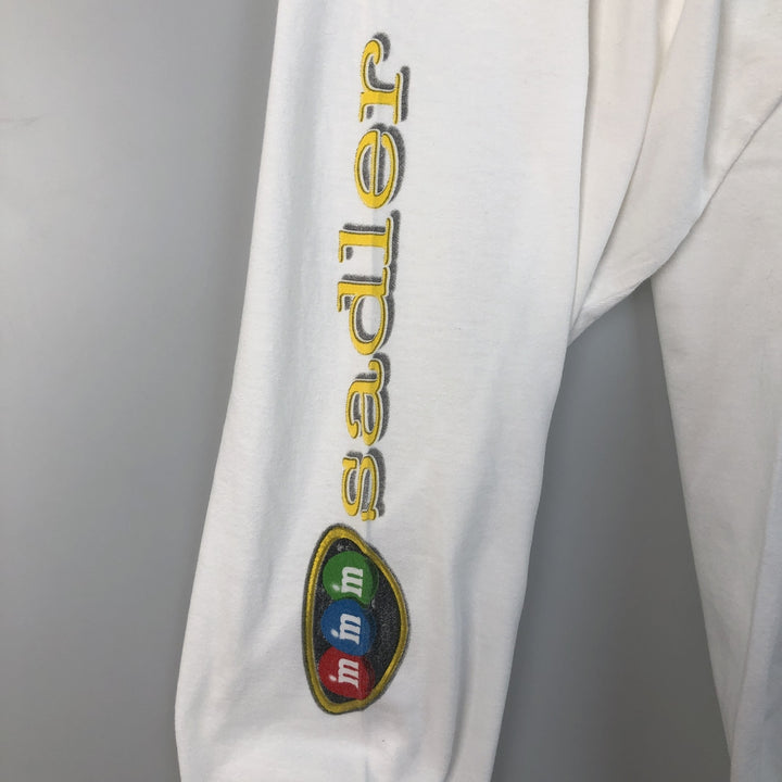 CHASE M And M's Advertising Long-Sleeve T-Shirt (Men's XL equivalent) cotton white type Vintage Second Hand