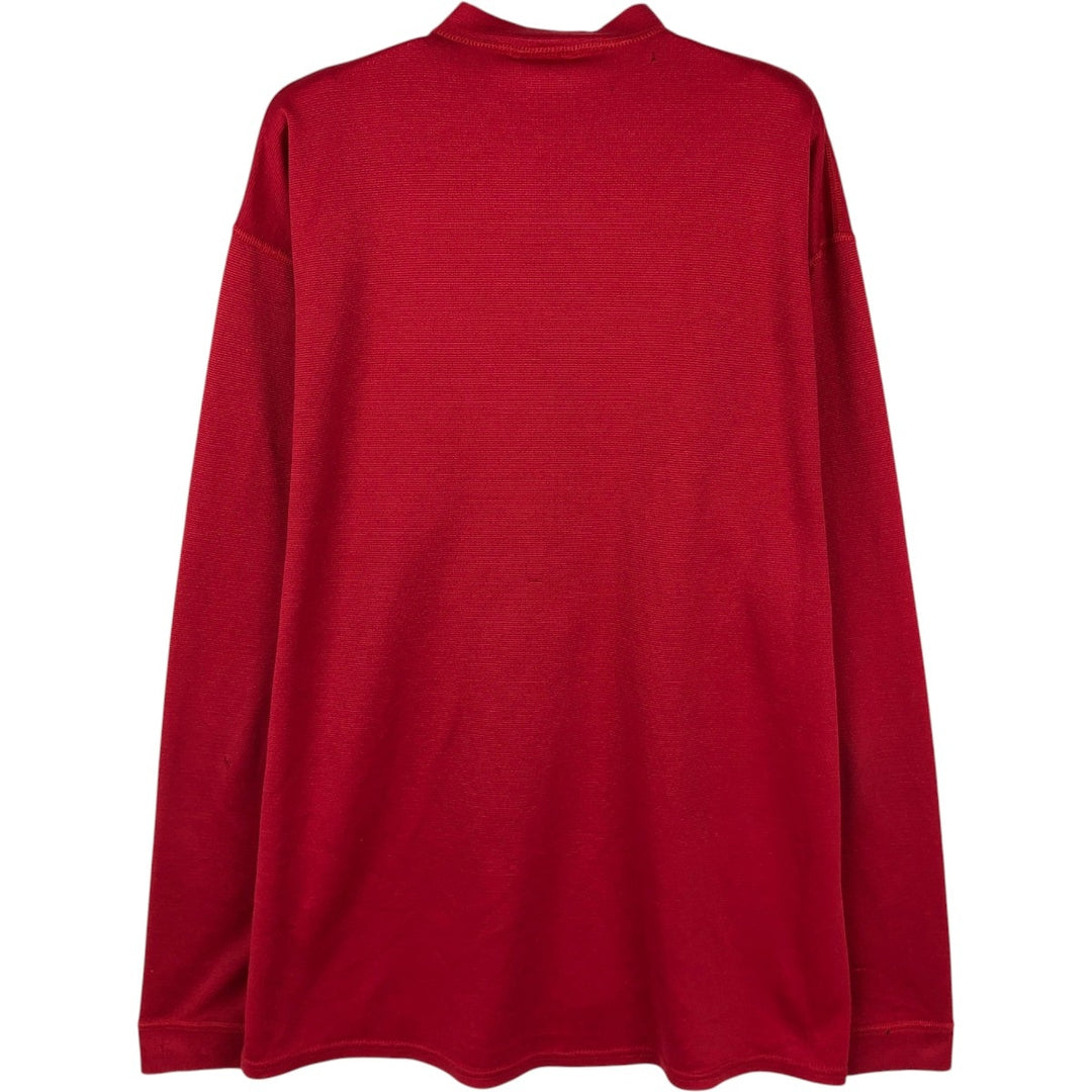 1990'S Patagonia Capilene Henley Neck Long-Sleeve T-Shirt, Made in USA, Men's Size M (Equivalent), Vintage polyester red type Vintage Second Hand