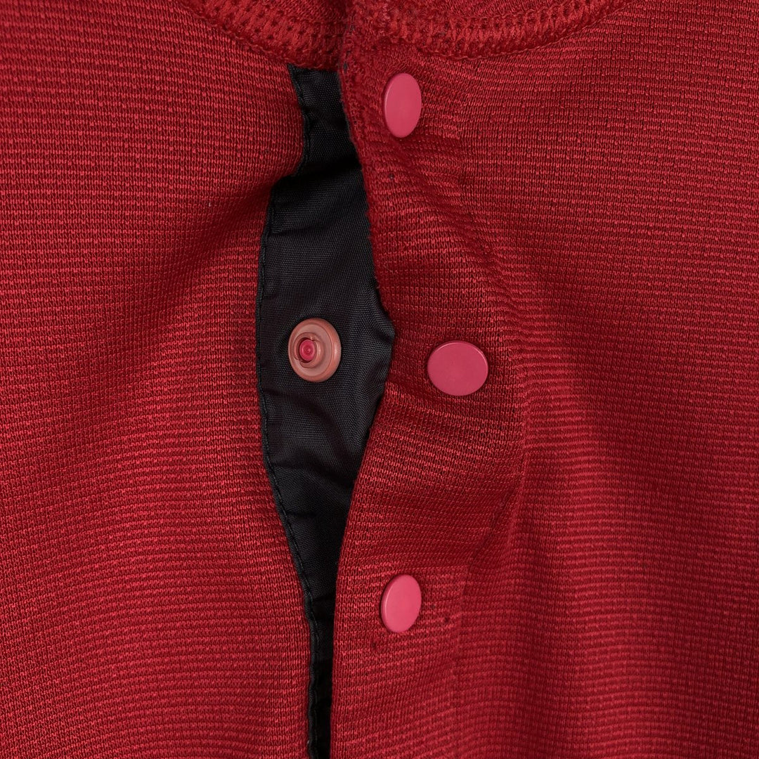 1990'S Patagonia Capilene Henley Neck Long-Sleeve T-Shirt, Made in USA, Men's Size M (Equivalent), Vintage polyester red type Vintage Second Hand