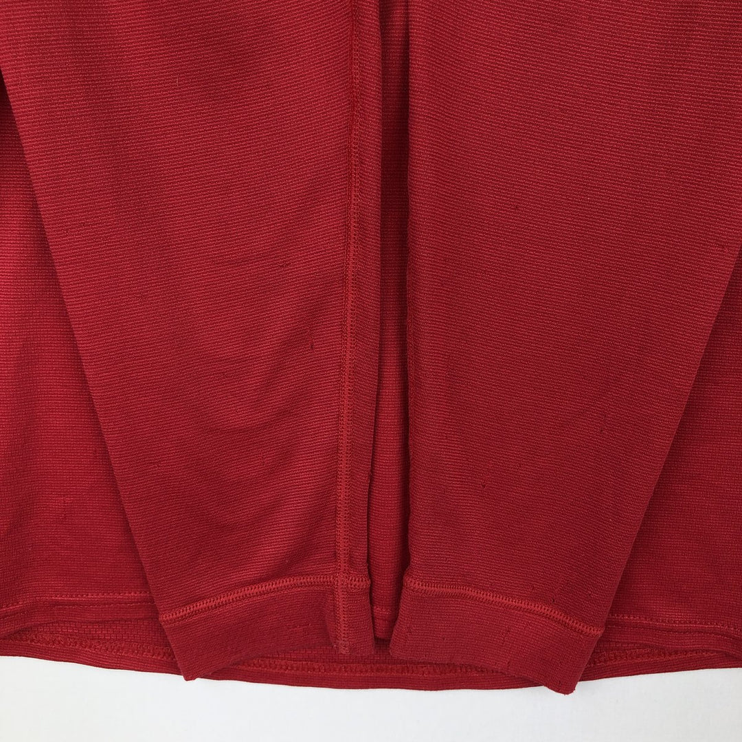 1990'S Patagonia Capilene Henley Neck Long-Sleeve T-Shirt, Made in USA, Men's Size M (Equivalent), Vintage polyester red type Vintage Second Hand
