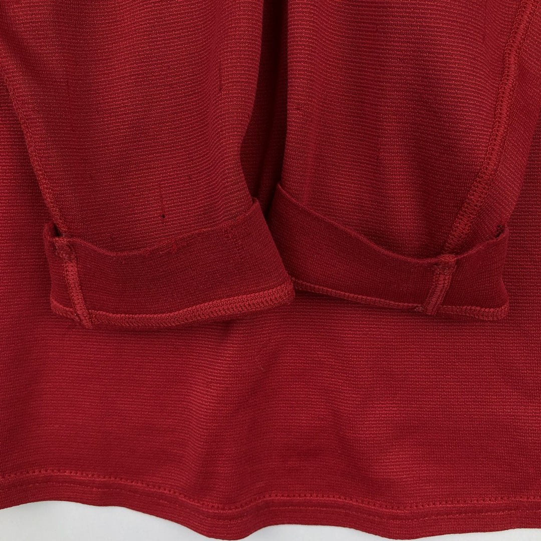 1990'S Patagonia Capilene Henley Neck Long-Sleeve T-Shirt, Made in USA, Men's Size M (Equivalent), Vintage polyester red type Vintage Second Hand