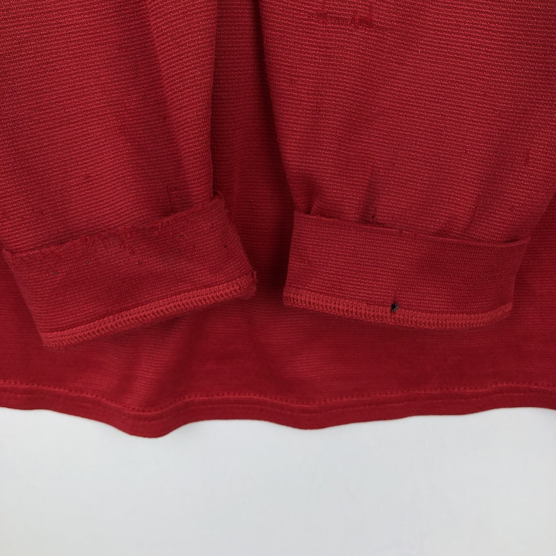 1990'S Patagonia Capilene Henley Neck Long-Sleeve T-Shirt, Made in USA, Men's Size M (Equivalent), Vintage polyester red type Vintage Second Hand