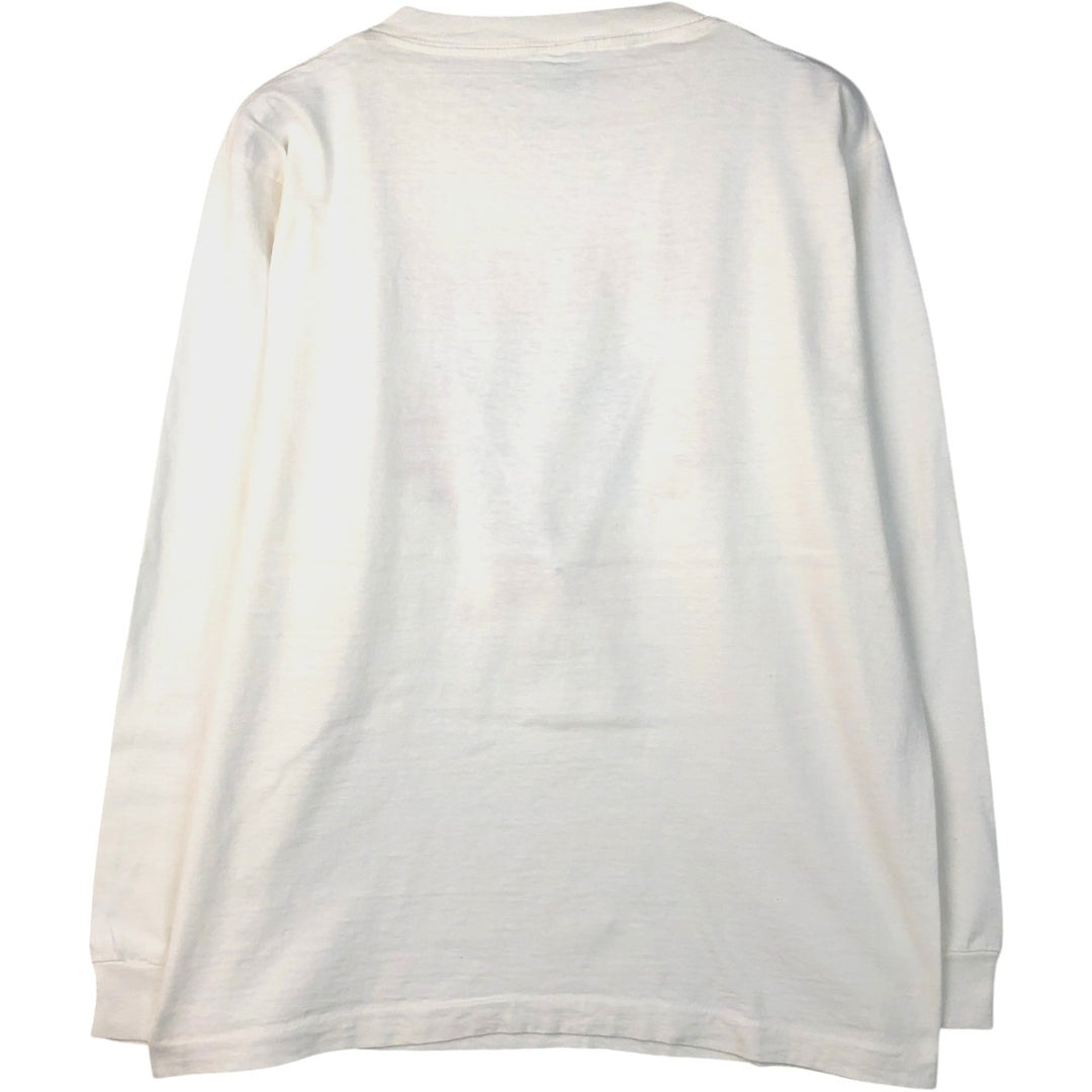80'S ALORE Advertising Long-Sleeve T-Shirt, Made in USA, Men's Size L (Equivalent), Vintage cotton white type Vintage Second Hand